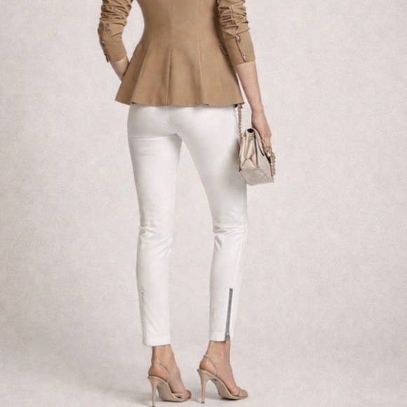 Veronica Beard Tailored White Ankle Zip Skinny Pants Size 2 - Picture 4 of 10